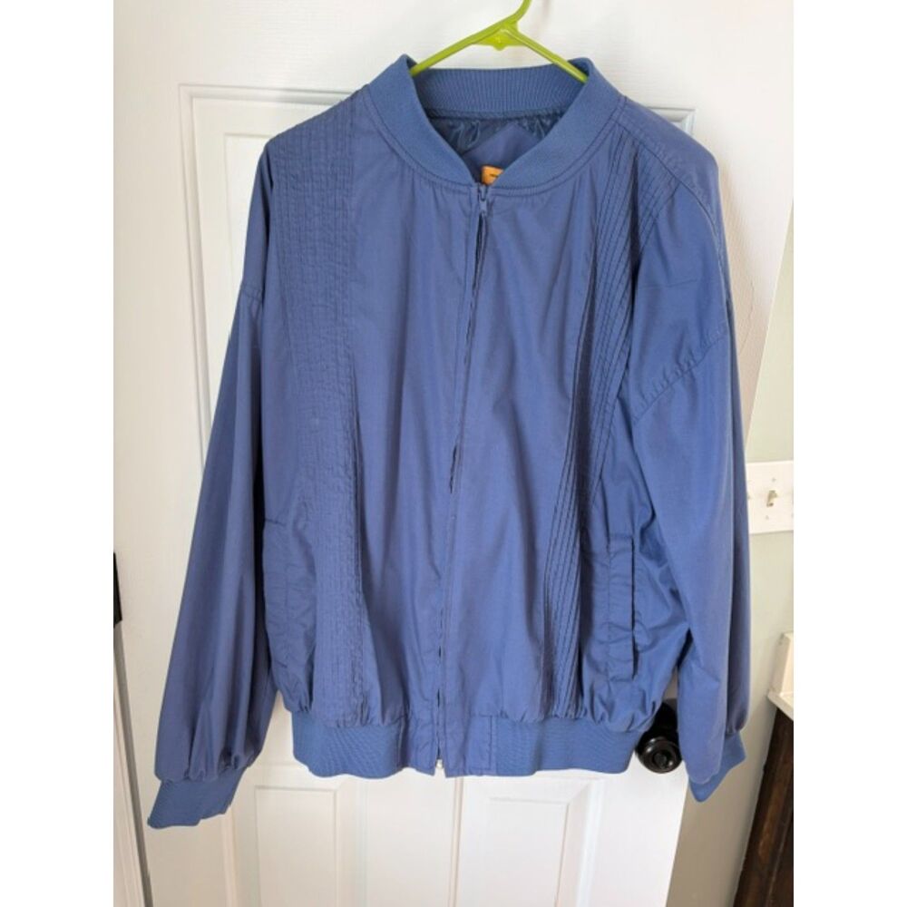 Haband's Gold Coast Men's Vintage Blue Bomber Jacket Size Large